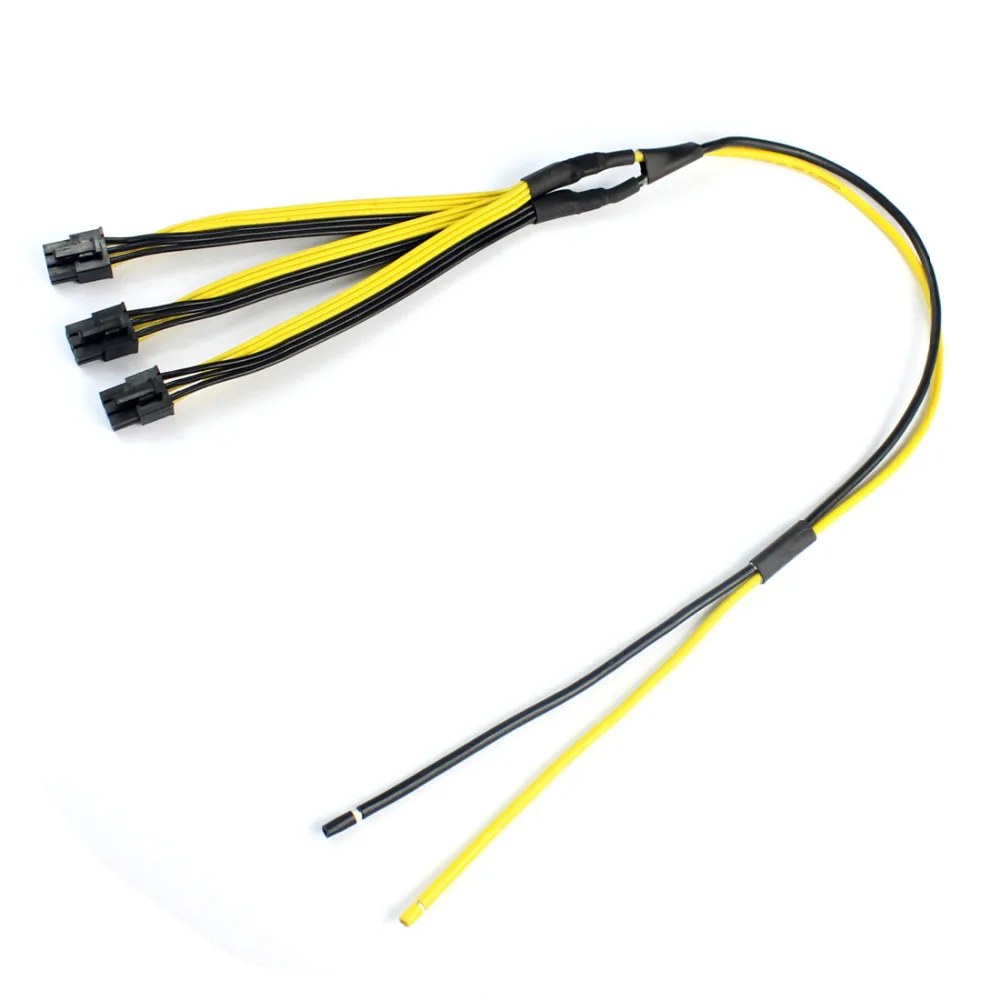 Графический кабель питания сплиттера S7/S9 к тройному 3X PCI E PCIe 6Pin Express провод 12AWG 18AWG