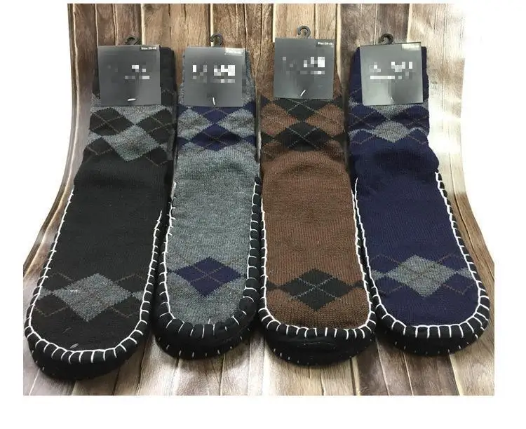 

1Pair/lot Winter Autumn Warm Floor Thick Long Socks Male Sleep Indoor Carpet Socks Thick Slip-resistant Adult Ankle Socks BOC500