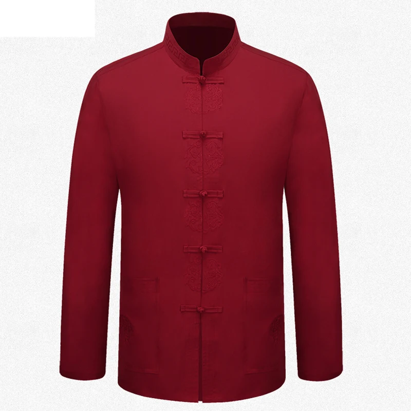 

New Arrival Fashion Chinese Traditional Men's Mandarin Collar Embroidery Jackets Coats S M L XL XXL XXXL MTJ0703
