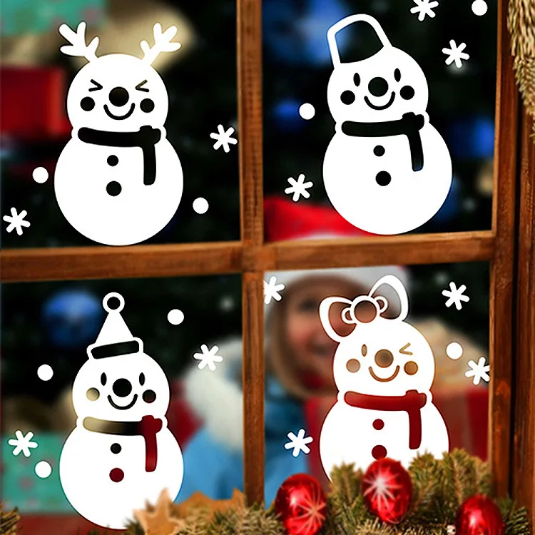 

Wall-StickersSnowman Window wall stickers shop picture House decoration Acccessories