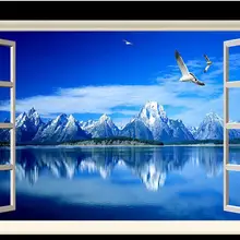 Индивидуальные 3d обои 3d обои под телевизор фрески пейзажи за окном 3 d ТВ установка стены гостиной фото обои
