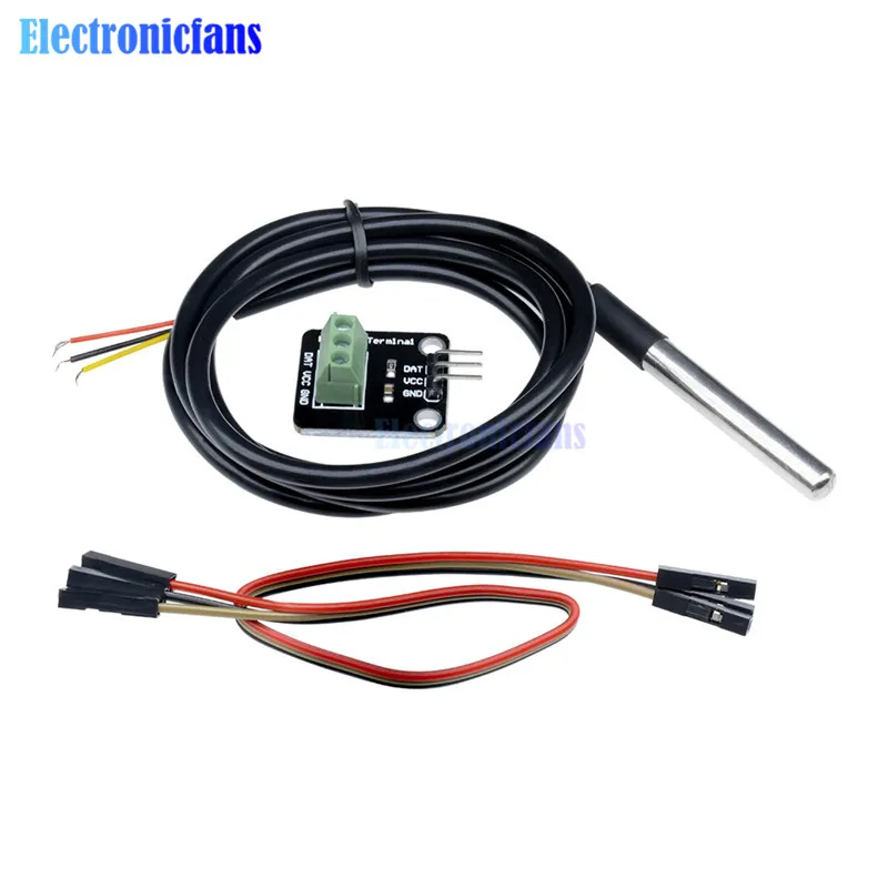 Ds18b20 Temperature Sensor Module Kit Waterproof 100cm Digital Sensor ...
