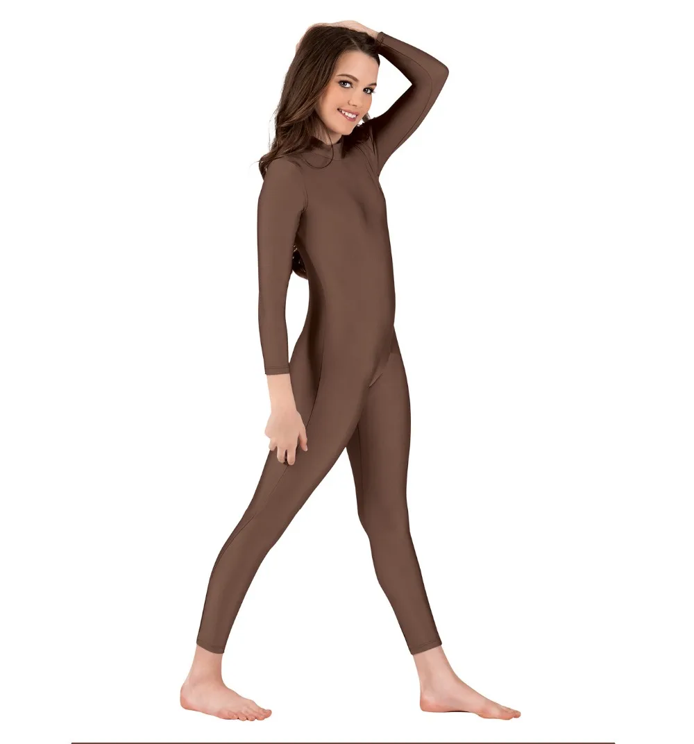 

Child Lycra Spandex Mock Neck Long Sleeve Unitard Full Body Unitard Catsuit Turtleneck Dancewear Costumes For Performances