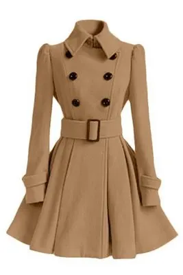 Новая мода, зимнее шерстяное пальто для женщин, юбка типа А-силуэта, шерстяная Женская куртка Inverno Casaco Feminino WC105 - Цвет: khaki