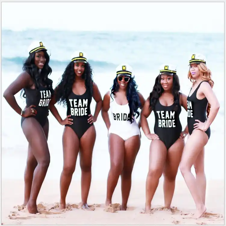 bride bridesmaid swimsuits