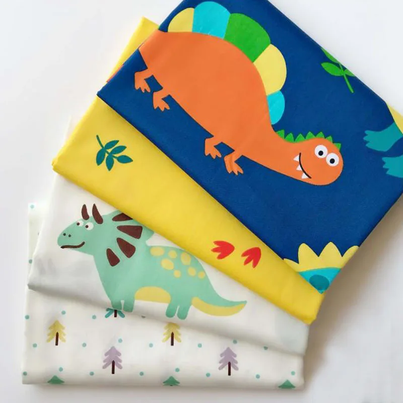 

50x160cm Cute Cartoon Dinosaur World Dragon & Christmas Tree Leaf Printed Cotton Fabric Child Cloth Bedding Quilting Animal