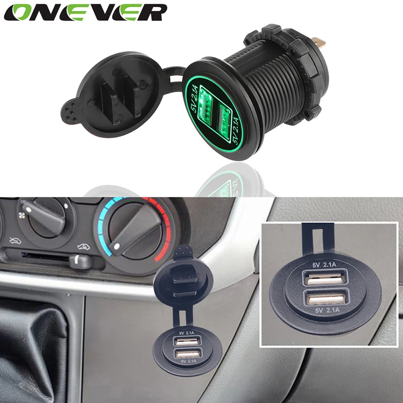 Onever 12-24 в USB зарядное устройство для мотоцикла Авто Грузовик ATV Лодка светодиодный автомобиль 4.2A двойной USB разъем зарядное устройство адаптер питания розетка мощность