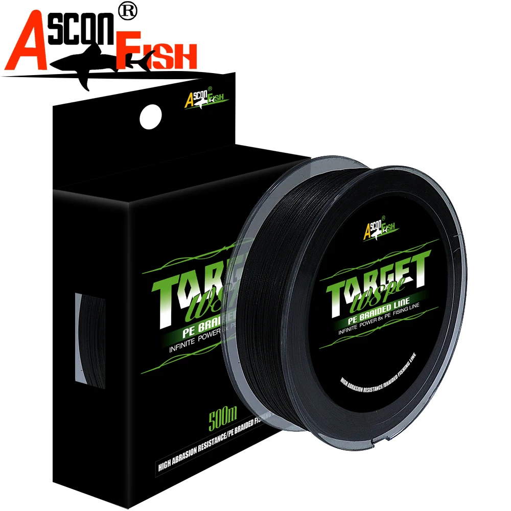 Ascon Fish ПЭ 8 нитей плетеная леска рыболовная 500 м прядные Комплексная Рыбалка линии