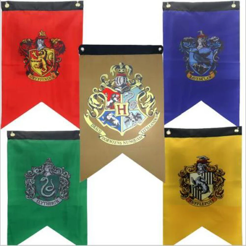 

2 Sizes Harri Potter Party Supplies College Flag Banners Boys Girls Kids Halloween Decoration Christmas Gift
