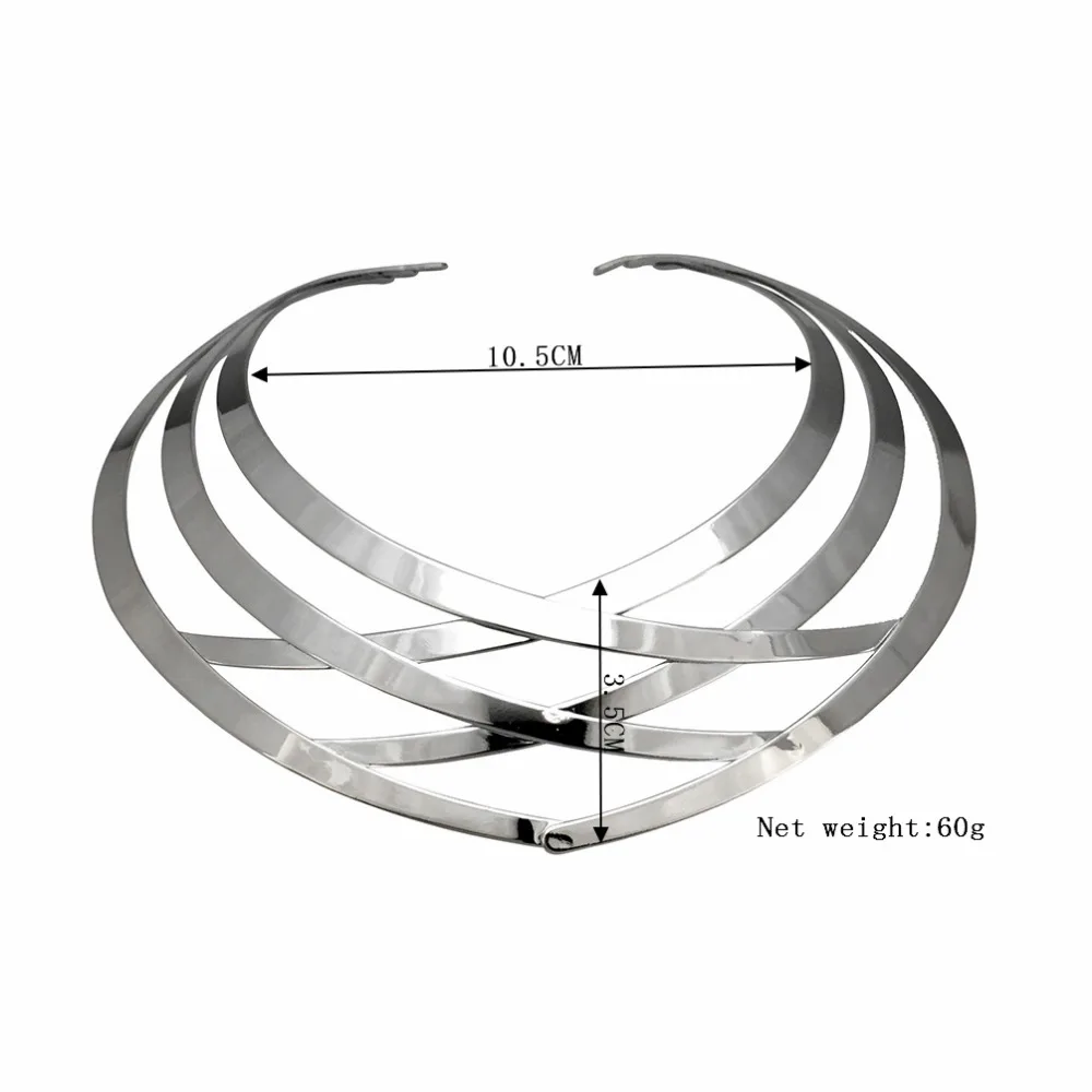 Трендовое металлическое ожерелье-чокер с полым крутящим моментом, индийские панковские геометрические ошейники, массивное ожерелье, ювелирные аксессуары, UKMOC