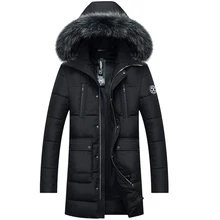 Winter Jacket Men 2017 Brand Casual Mens Jackets Coats Fashion Detachable Fur Hooded Collor Thick Parka Men Outwears Natural fur