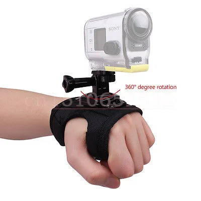 3 In 1360 Ruota Stile Guanto Cinghia Da Polso + Aee Tripod Mount Adapter E Vite S Per Action Cam Hdr-As15/20/As30V/As100V