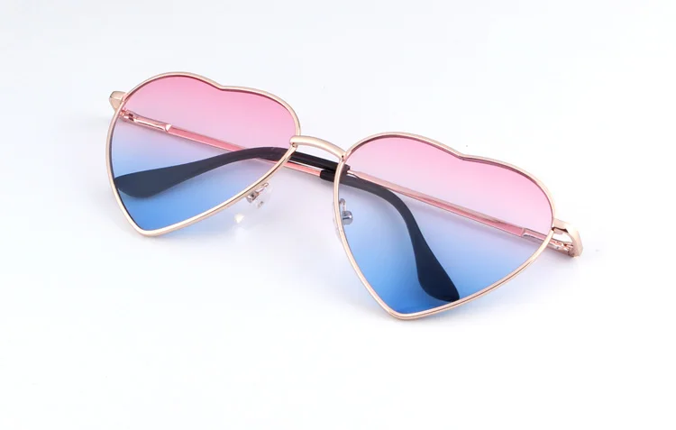 Kehu Новая мода сердце форме многокрасочный очки солнцезащитные женские металлические Светоотражающие Модные солнцезащитные очки Мужчины зеркало новые k9073 - Цвет линз: 15