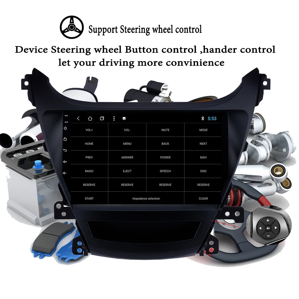 Discount Android 9.1 4GB RAM Car DVD player GPS Navigation Headunit For Hyundai Elantra/Avante/I35 2014 2015 radio tape recorder IPS 4