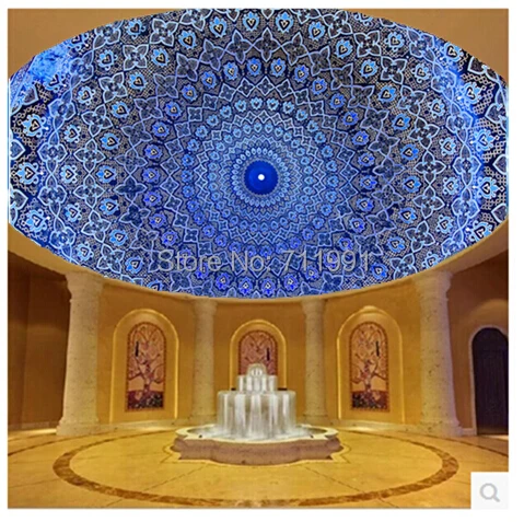 Пользовательские 3D Ретро обоев, купол мечеть, Oriental Украшения из Самарканда, для гостиной спальня потолочные обои