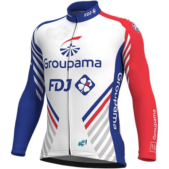 

Весенне-летние длинные трикотажные изделия для велоспорта GROUPAMA FDJ 2018, классические мужские трикотажные изделия с длинным рукавом для горного велосипеда в стиле ретро, одежда для велоспорта