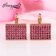 Женские серьги-гвоздики из натурального циркона синего и красного цветов, квадратные серьги из розового золота 585 пробы с кристаллами, ювелирные изделия на День святого Валентина, подарок