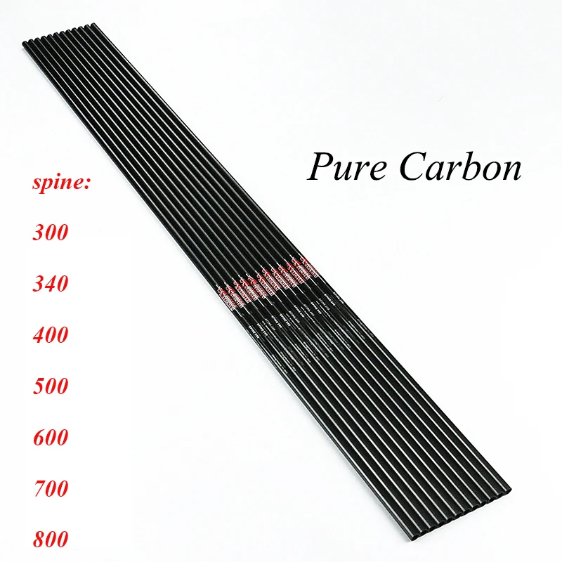 Seta de Carbono Spine300-800 para Arco Linkboy Eixo Composto Setas Caça Diy 12 Pçs Id6.2mm 3 Arco e flecha