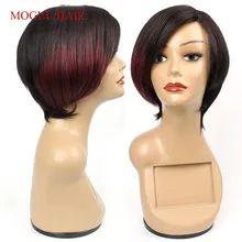 Mogul волосы Омбре человеческие волосы каштановые парики блонд бордовый боковая часть длинные кружевные короткие волосы стиль прямые китайские Remy человеческие волосы