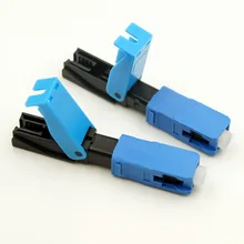 100PCS FTTH SC UPC Optical fiber covered wire SC UPC quick connector FTTH Fiber Optic Fast Connector SC Connector Free shipping