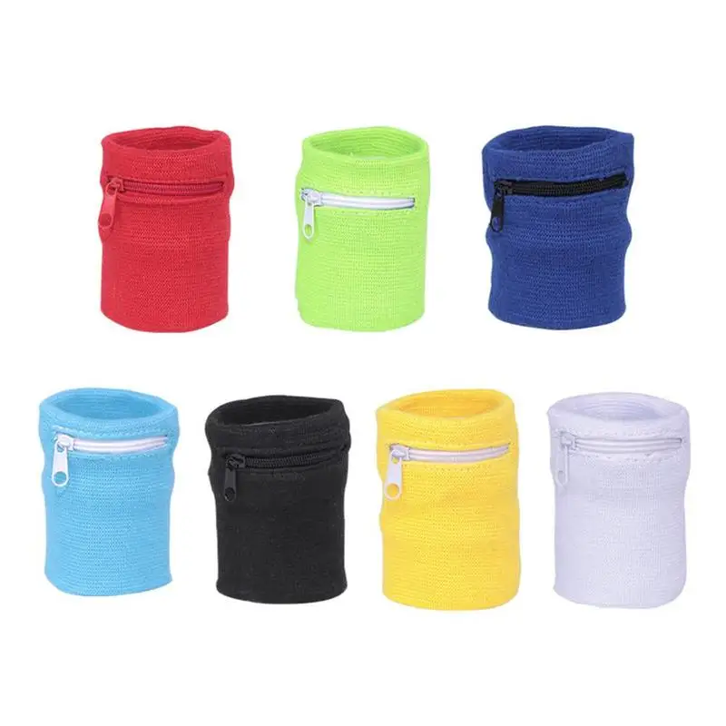Zipper Wrist Wallet Pouch Band Zipper Running Travel Gym Cycling Safe Key Card Sports Bag Cotton Storage Comfortable For Running