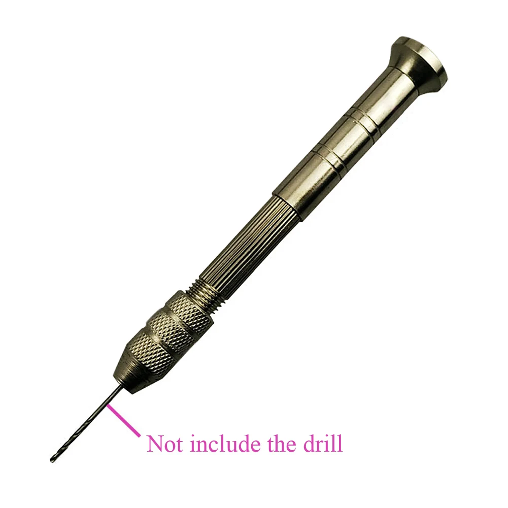 WREOW Micro Aluminum Hand Drill Drilling Chuck Twist Drill Bit Repair Hand Tool Woodworking Manual