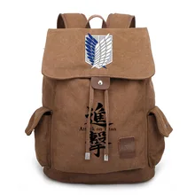 Anime Attack On Titan Scouting Legion Wing Canvas Backpack Drawstring Casual Travel School Shoulder Bag Cosplay Laptop Rucksack