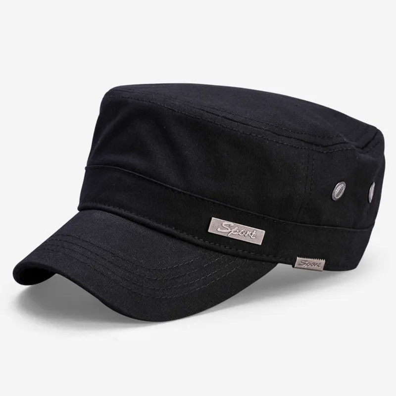 

Man Big Head Sun Hats Male Pure Cottont Flat Army Cap Adult Peaked Caps Men Plus Size Military Baseball Hat 56-60CM 61-65cm