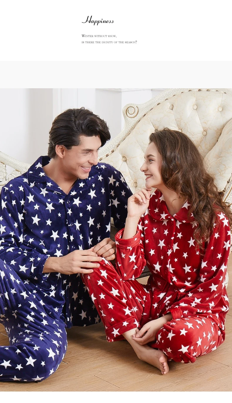 J& Q, новинка, пижамы для пары, для мужчин и женщин, зимние пижамы, фланелевые, теплый кардиган, пижамы, для пары, ночные костюмы, с отворотом, качественная брендовая Пижама
