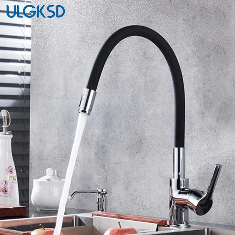 

ULGKSD Kitchen Faucet Universal rotation pull out Sprayer Head Kitchen Sink Faucets single Handle mixing valve Mixer Tap