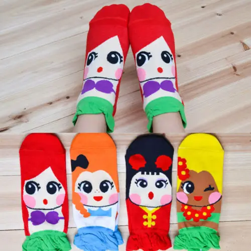 Корейские винтажные хлопковые короткие носки в стиле ретро с милым рисунком