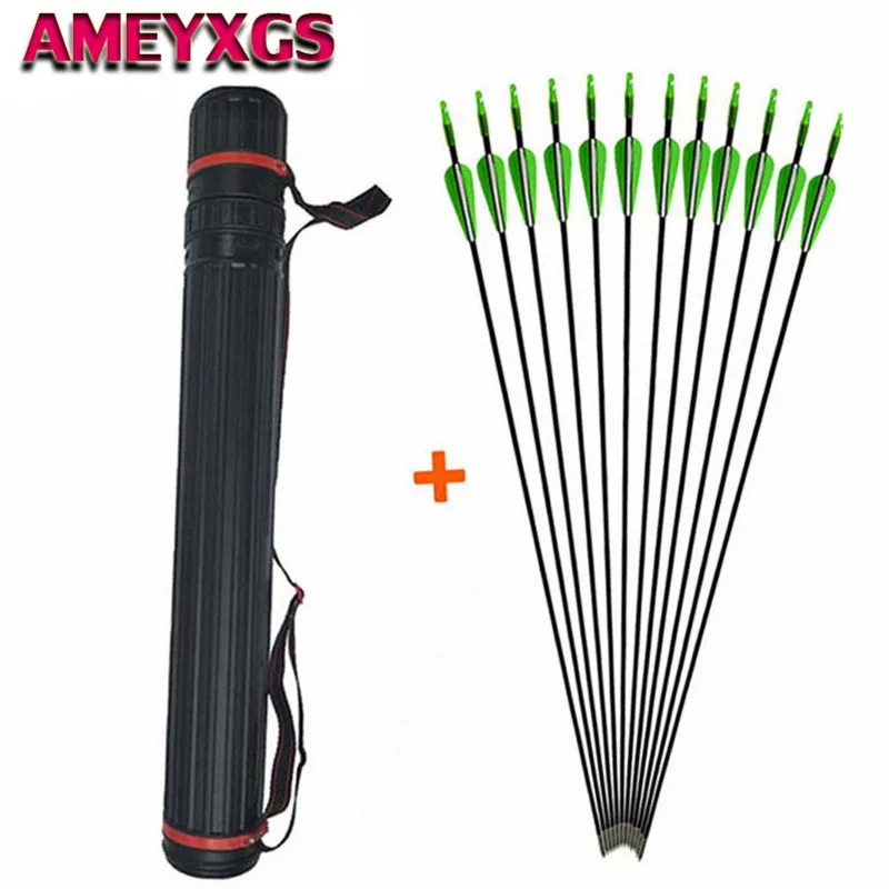 

12Pcs Archery Fiberglass Arrows 31inch Spine 900 OD 6mm Glass Fiber Fixed Arrow Tips Arrow Tube For Hunting Shooting Accessories