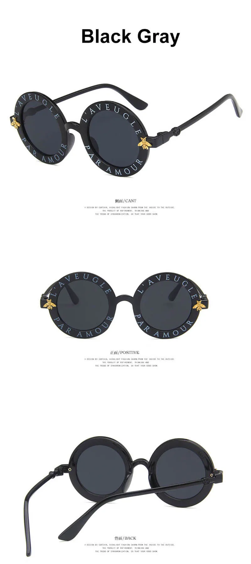 HJYBBSN классические круглые детские солнцезащитные очки для мальчиков и девочек, детские солнцезащитные очки с изображением пчелы, фотохромные очки UV400