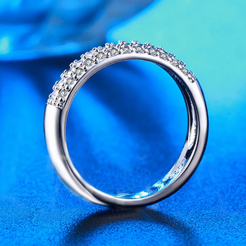 LNRRABC Woman Jewelry Fashion Simple Round Rhinestones Ring Personality Female Rings Wedding Rings For Women