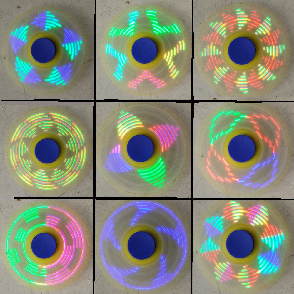 New Version Variety Pattern Hand Spinner LED Flash light Fidget Hand Spinner For Autism and ADHD