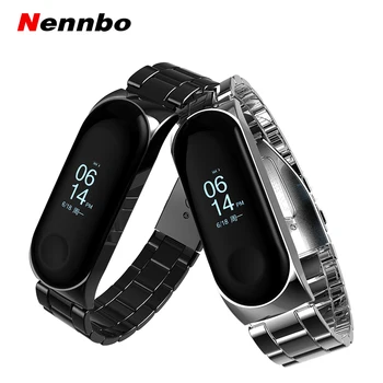 

Nennbo Wrist Band Bracelet Strap for Xiaomi Mi Band 3 MiBand 3 Strap Metal Bracelet Stainless Steel Wrist Strap