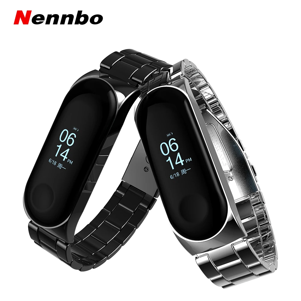 Браслет Nennbo для Xiaomi Mi Band 3 металлический браслет из нержавеющей