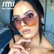 Новые модные квадратные солнцезащитные очки для мужчин и женщин большие градиентные мужские солнцезащитные очки с бриллиантами ретро сплав тени UV400 Gafas de sol