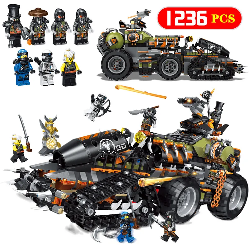 

1236pcs Ninjagoed Heavy Hunted Dragon Truck Model Building Blocks Bricks Toys For Children Compatible with Legoed Dieselnaut