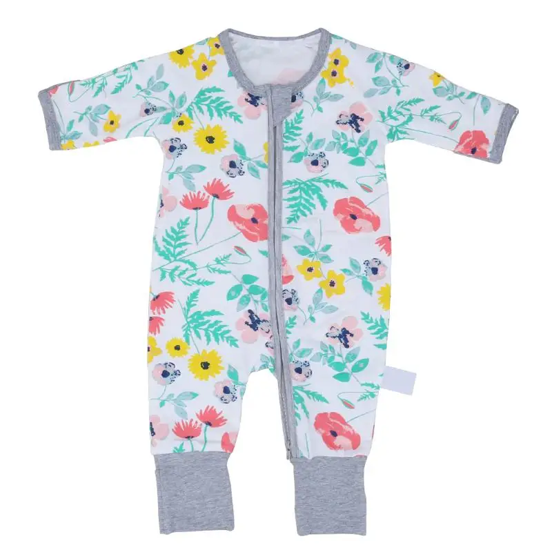 Newborn Baby Long Sleeve Rompers 8 Colors Flower Pattern Romper Jumpsuit Cotton Spring Autumn