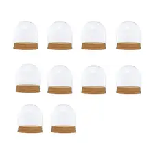 10 шт. 8x8 см настольная стеклянная купольная крышка тенты щит Клош колокольчик банка пейзаж террариумы с деревянная пробка, сухая ваза для цветов