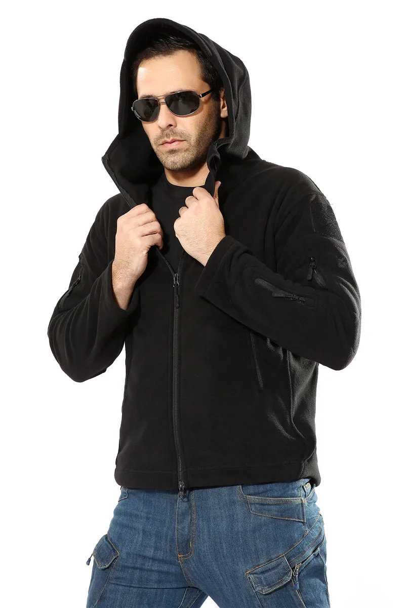 Vestes army Veste Tactique Chaud kaki gris Polaire Hommes Thermique Survêtement Poche Noir Vêtements Hiver Manteau Multiples Capuche À Armée Militaire Occasionnel Green qaH5t