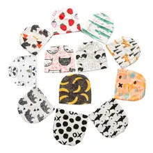 Хлопковая детская шапка с мультипликационным принтом, вязаная детская шапка на весну, осень, зиму, шапки для новорожденных мальчиков и девочек, модная Милая шапка для малыша 0-3 лет