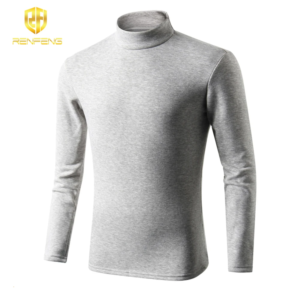 Male Winter Thermal Underwear Tops Mens Cotton Long Johns Tops Men High Colar Long Sleeves Keep Warm Breathable Undershirt 3XL  (2) 