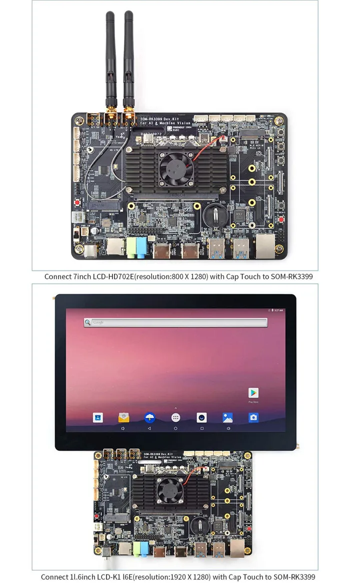 SOM-RK3399 AI Developer kit WiFi BT Поддержка Гбит/с Ethernet и двухэкранный дисплей Android/Ubuntu/QT/buildroot HDMI IN/OUT