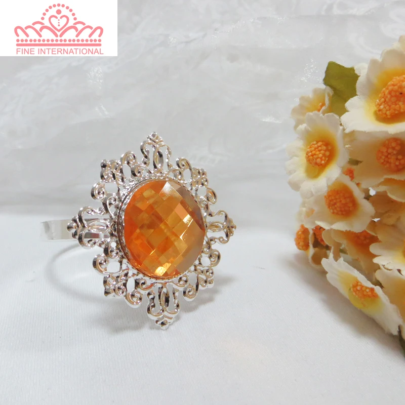 

100PCS Free Shipping Colorful Diamond Napkin Ring Napkin Holder For Wedding Banquet Dinner Decor Favo