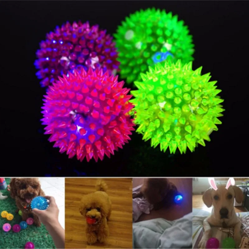 

Light-Up Spikey LED Ball Dog Cat Flashing Sensory Fun Blinking Spiky Balls for All Pets Toys