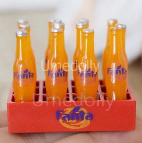 1 дюжина 12 бутылок 1/12 Масштаб Кукольный домик Миниатюрный Fanta газировка Кола молочный напиток ролевые игры Кукла еда игрушка для Blyth куклы-Барби - Цвет: style 2