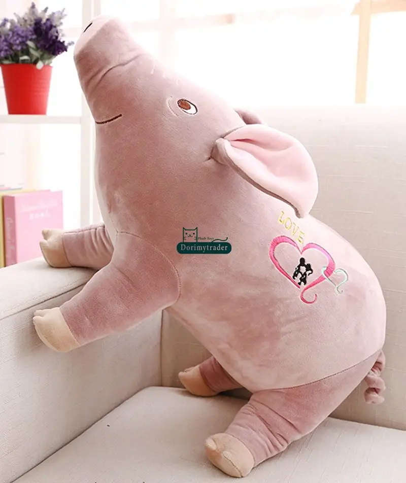 Dorimytrader New Cute 70cm Big Emulational Animal Pig Plush Toy 28inches Stuffed Soft Cartoon Pigs Doll Pillow Baby Present DY61601 (17)