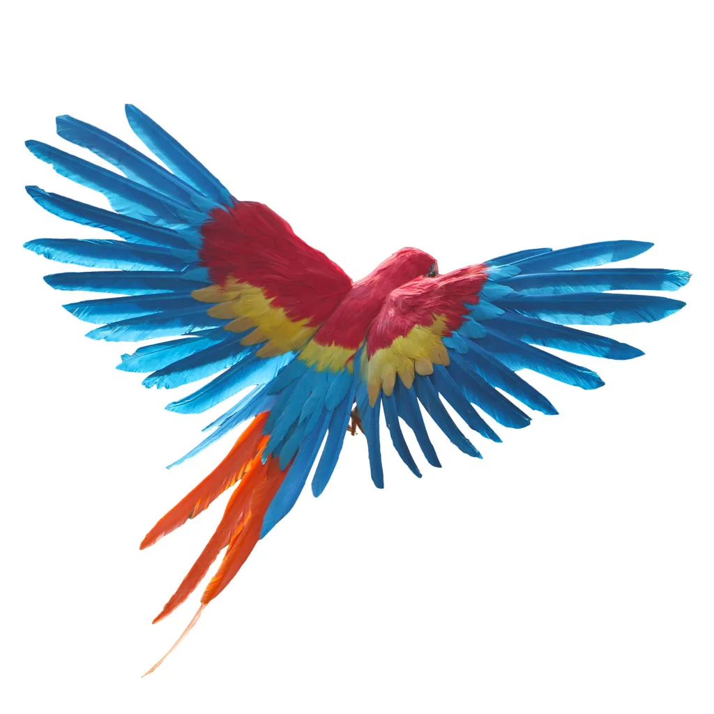 Set 2pc Artificial Realistic Parrots Birds For Garden Weding Home Decoration Lifelike Shape Beautiful Natural